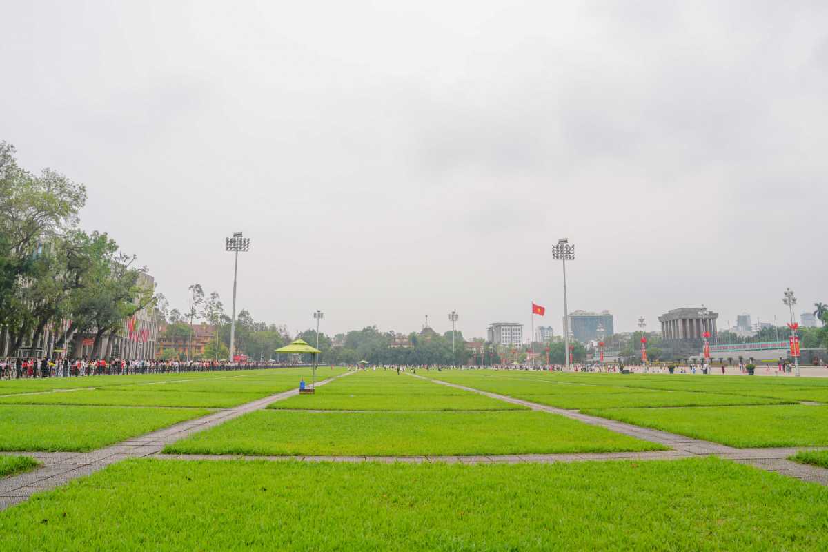 Ba Dinh Square Hanoi in the Morning Early morning at Ba Dinh Square Hanoi with clear skies