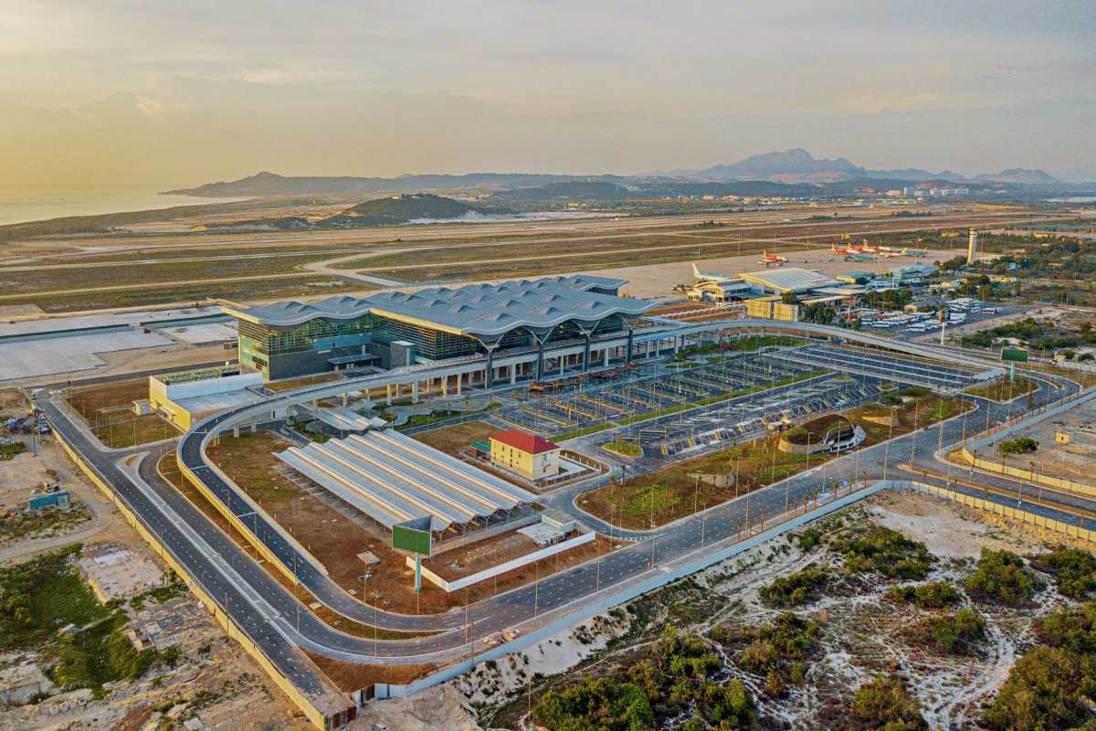 Cam Ranh International Airport View from Distance Distant view of Cam Ranh International Airport terminal and parking from afar