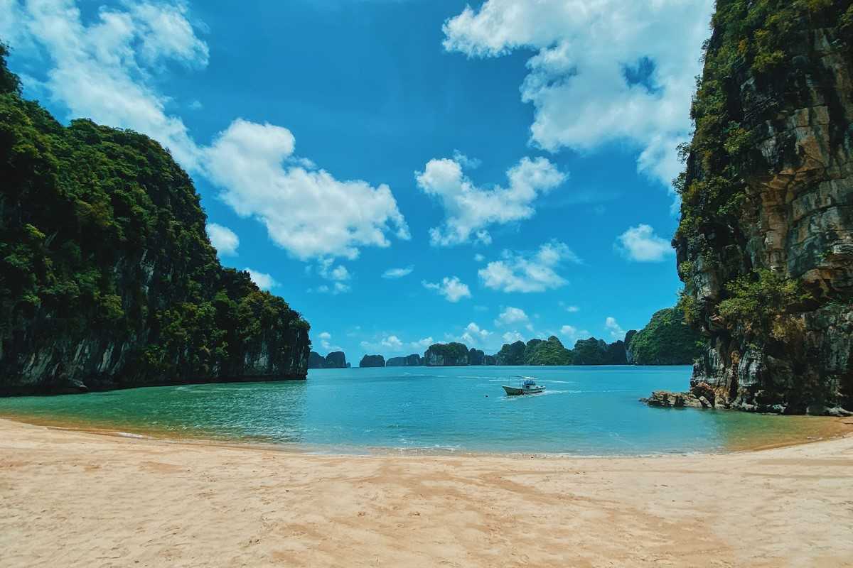 Clear Blue Waters of Ban Chan Beach Clear waters at Ban Chan Beach in Bai Tu Long Bay