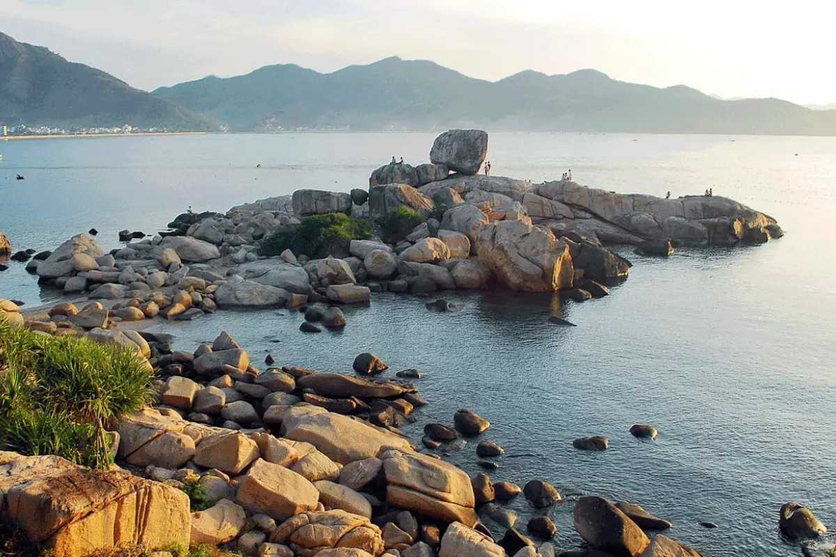 Da Chong Wharf Calm Ocean and Granite Rocks Nha Trang Calm ocean waters surrounding granite rock formations at Da Chong Wharf, Nha Trang
