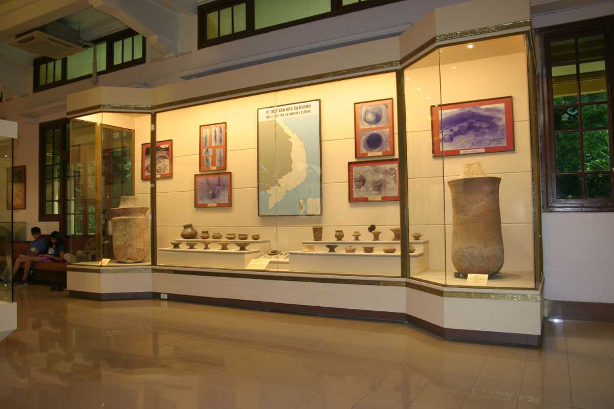 Museum Gallery with Sa Huynh Artifacts and Informative Displays Gallery room with Sa Huynh artifacts and informational displays in the Museum of Sa Huynh Culture