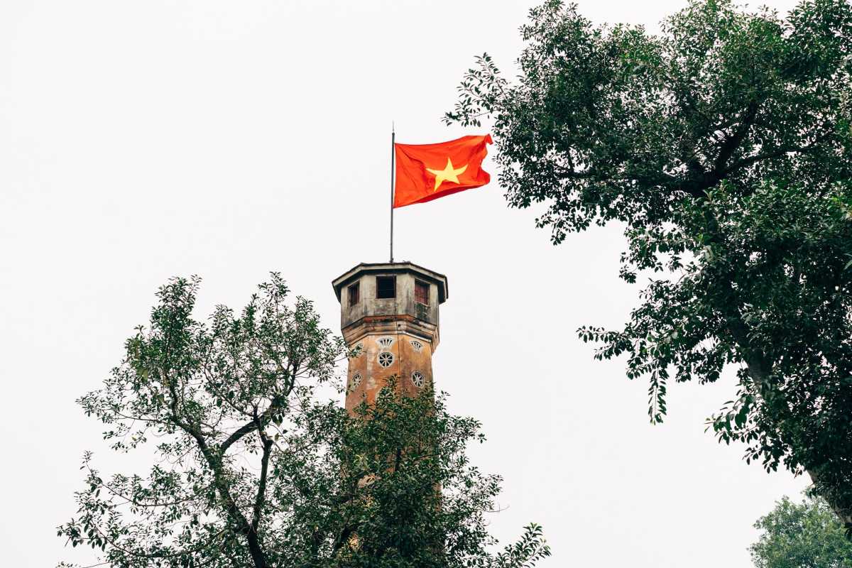 Hanoi Flag Tower Steps and Archway Steps leading up to the arched entrance of Hanoi Flag Tower