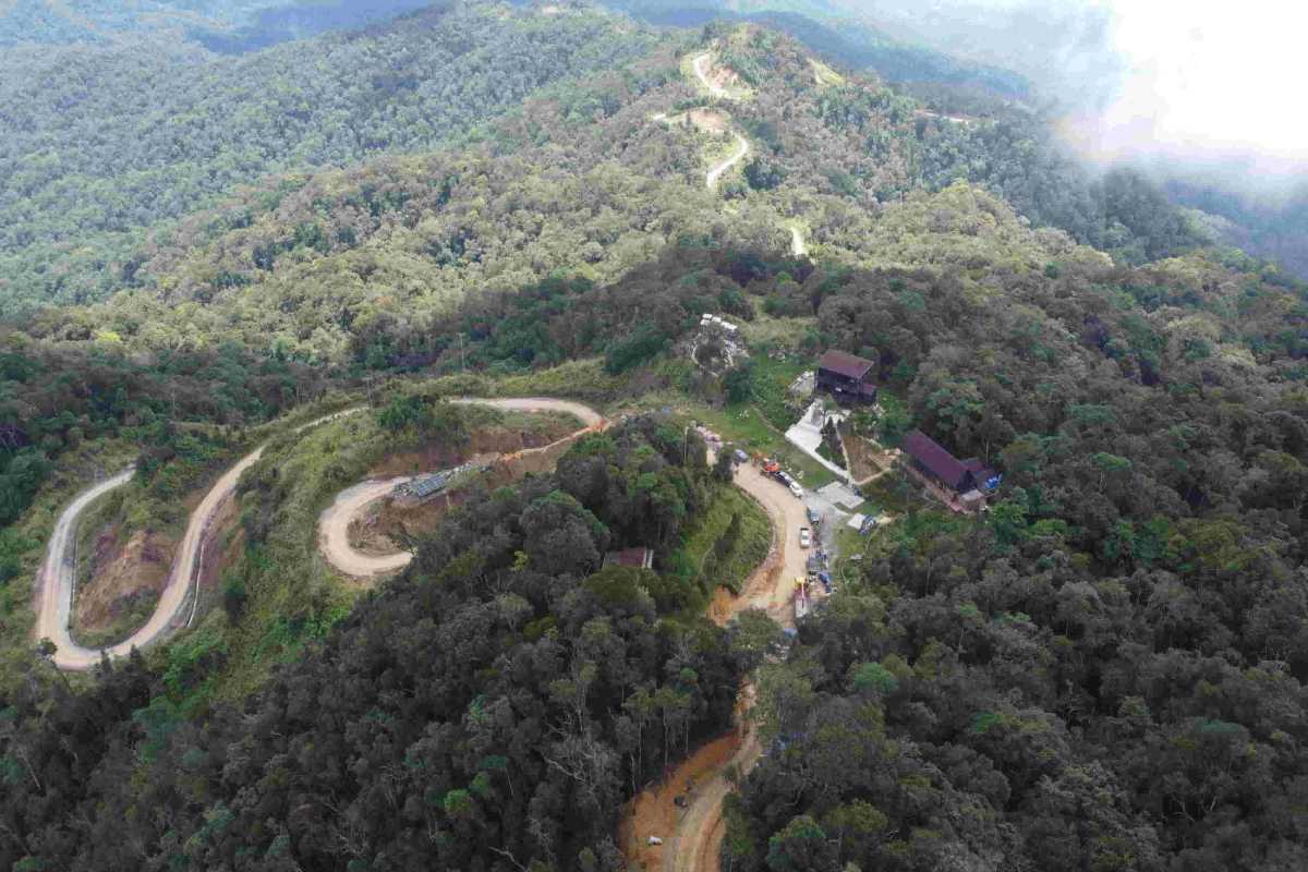 Hon Ba Mountain Peak View Panoramic view from Hon Ba mountain peak overlooking the forest
