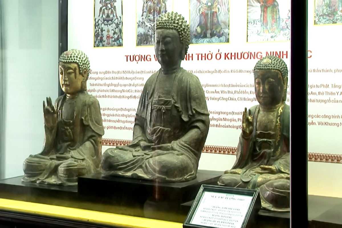 Buddhist statues at Hue Museum of Royal Antiquities Buddhist statues displayed at Hue Museum of Royal Antiquities, representing spiritual heritage of the Nguyen Dynasty in Hue