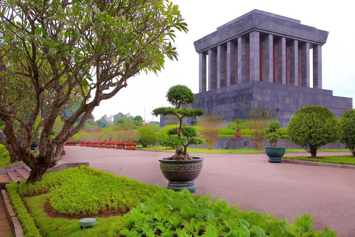 Night View of Ho Chi Minh Mausoleum and Parliament Night illumination of the Ho Chi Minh Mausoleum and nearby National Assembly building