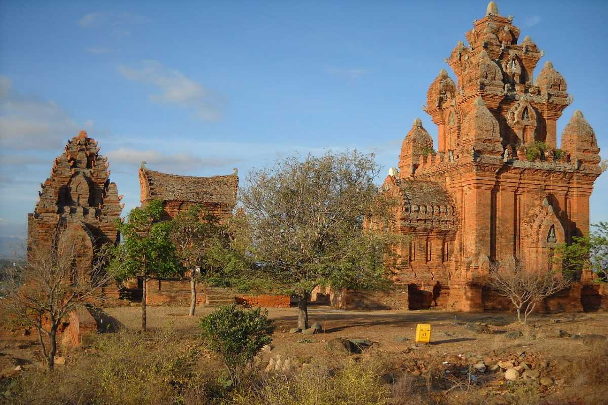 Po Klong Garai Tower Complex Phan Rang Thap Cham Po Klong Garai Tower Complex ruins surrounded by dry trees under a clear sky in Phan Rang Thap Cham