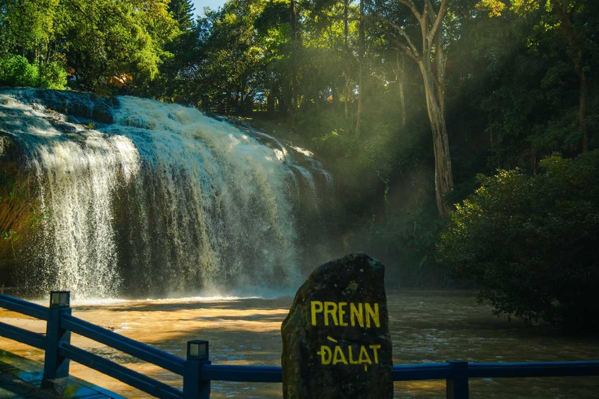 Prenn Waterfall Da Lat natural rock and water Prenn Waterfall Da Lat highlighting natural rock formations with water plunging into a pool below in Da Lat.
