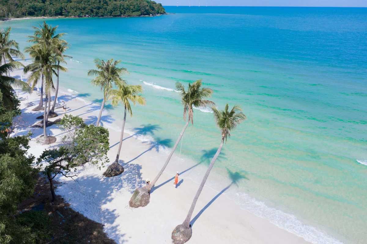 Sao Beach Phu Quoc Sandy Beach with Turquoise Sea Sandy beach meeting turquoise sea at Sao Beach Phu Quoc