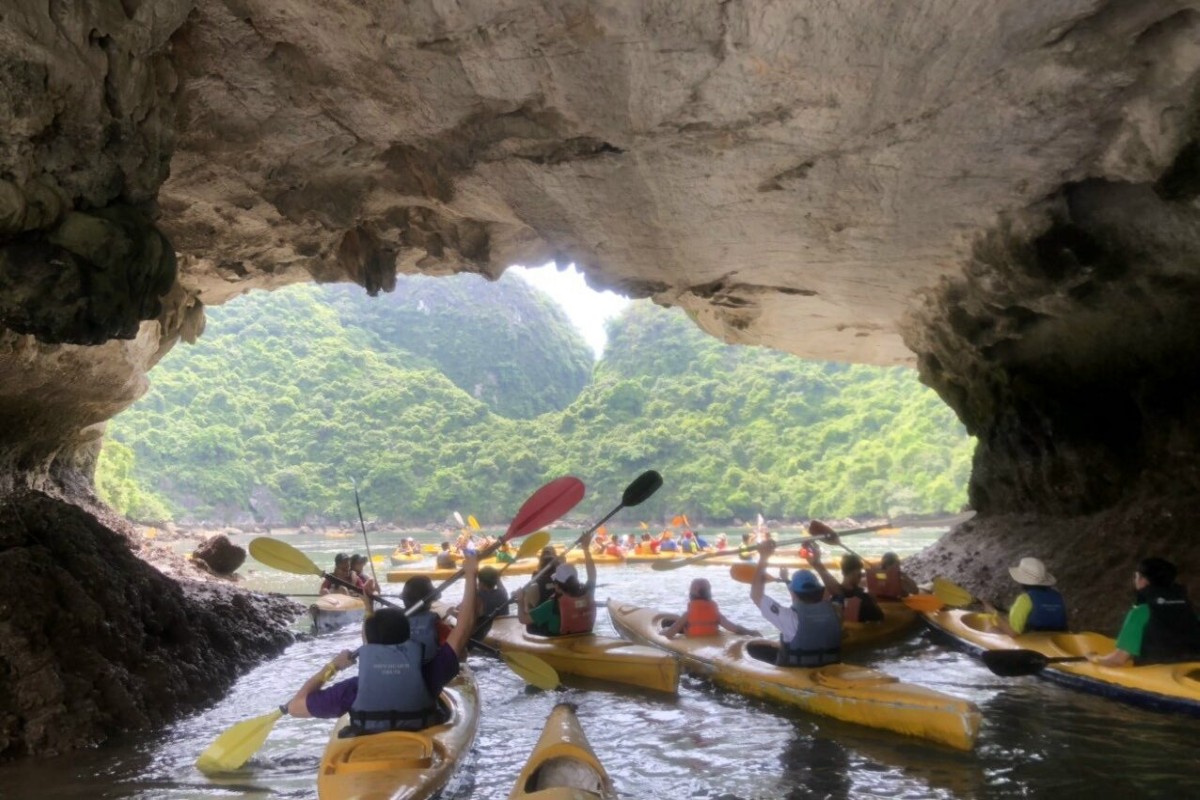 Kayaking through Dark and Light Cave