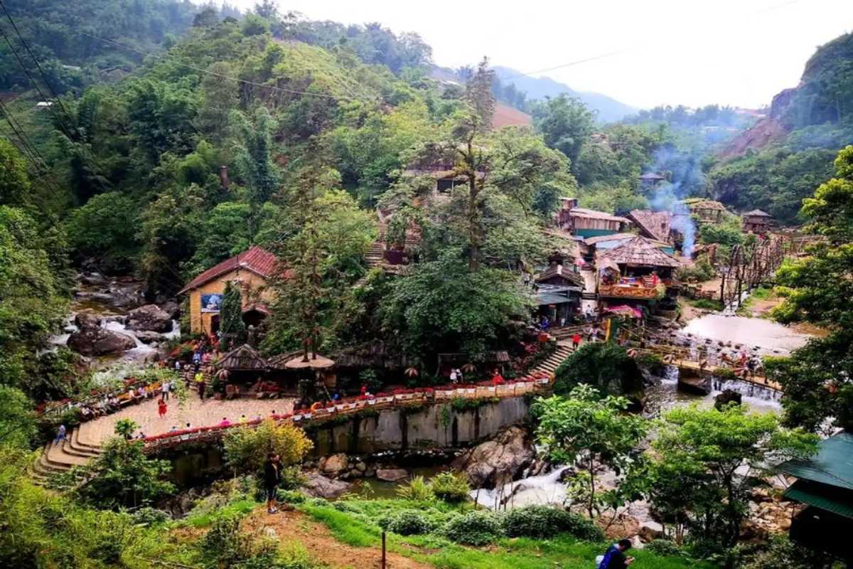 Ta Van Village Sapa Riverside Village Pathways Riverside and village pathways weaving through Ta Van Village Sapa’s lush greenery and terraced fields