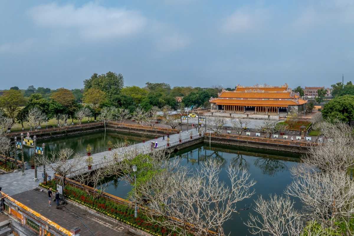Thai Hoa Palace in Hue Imperial City The majestic Thai Hoa Palace in Hue Imperial City, representing the royal heritage of Vietnam's Nguyen Dynasty.