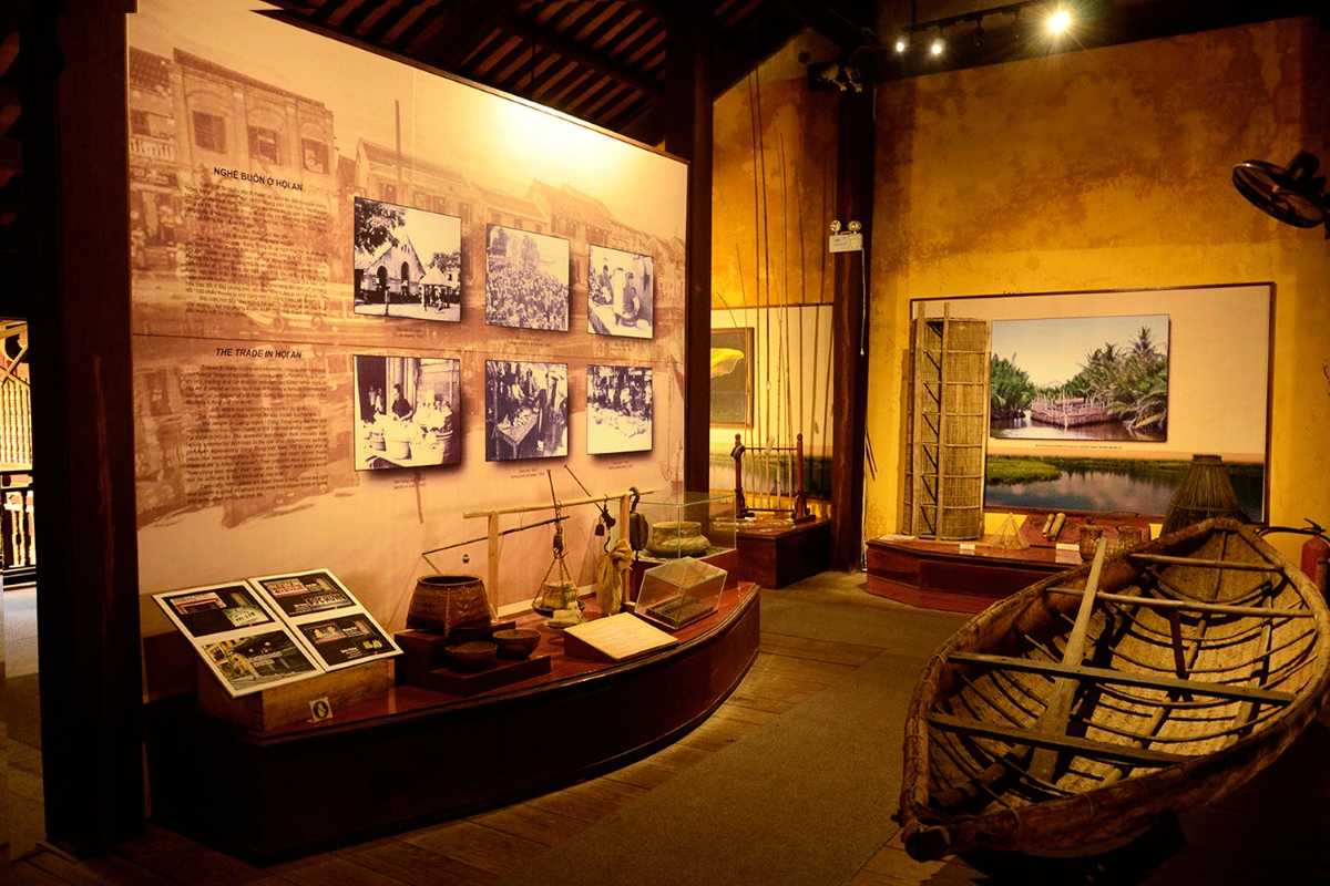Traditional Tools and Artifacts Exhibit at Sa Huynh Museum Exhibit of traditional tools and artifacts from Sa Huynh culture inside the Hoi An museum
