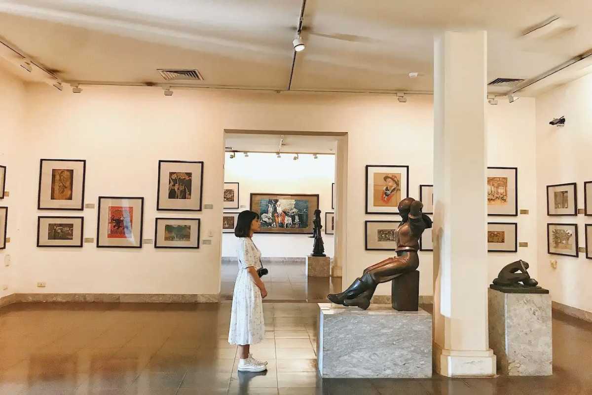 National Fine Arts Museum Interior View Interior view showing multiple artworks displayed in Vietnam National Fine Arts Museum