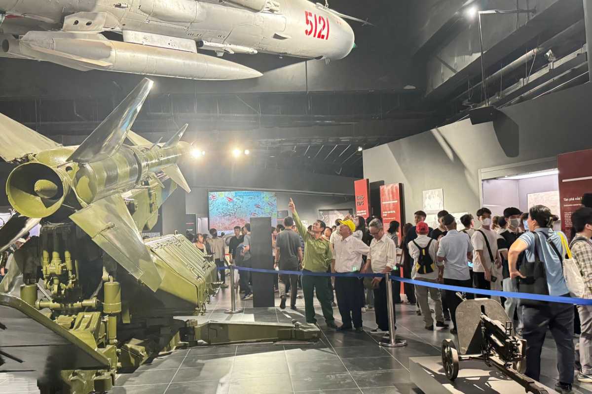 Vietnam Military History Museum Tank Display Iconic green military tank displayed indoors at Vietnam Military History Museum