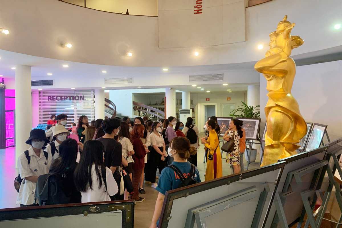 Vietnamese Women’s Museum Reception Area Reception area with visitors entering the Vietnamese Women’s Museum