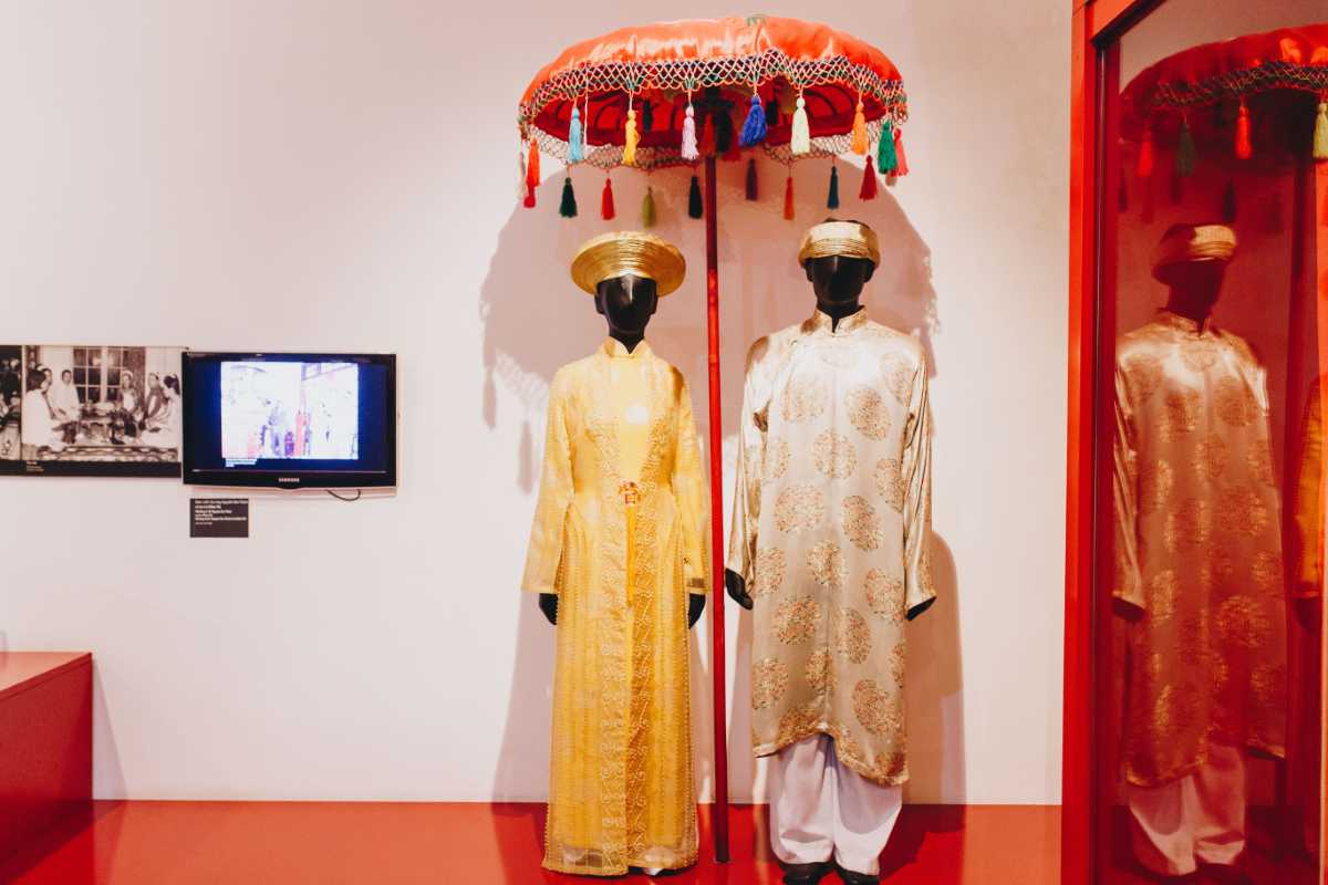 Vietnamese Women’s Museum Traditional Costumes Traditional Vietnamese costumes display at the Vietnamese Women’s Museum highlighting cultural attire