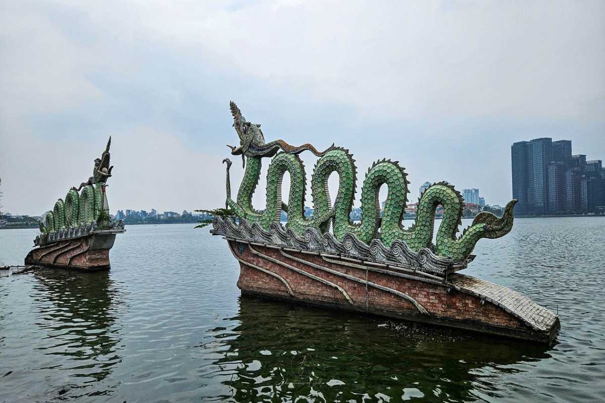 West Lake Hanoi Waterfront Resort Waterfront resort on West Lake Hanoi with traditional architecture and surrounding water features