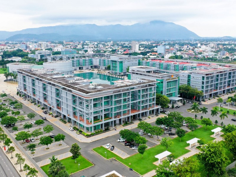 Ba Ria Vung Tau administrative center, showcasing modern architecture and green spaces