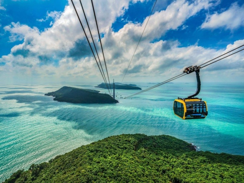 Cable car over the Phu Quoc Archipelago offering panoramic views