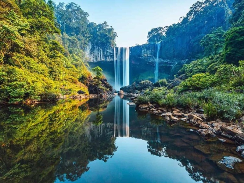 K50 Waterfall flowing amidst the forests of Gia Lai