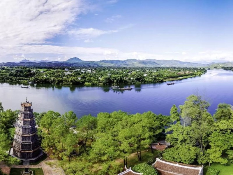 Khai Dinh Tomb in Hue, a remarkable architectural masterpiece nestled in the lush hills.