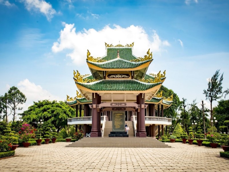 Nguyen Dinh Chieu Mausoleum in Ben Tre, representing an important cultural heritage site with traditional Vietnamese architecture.