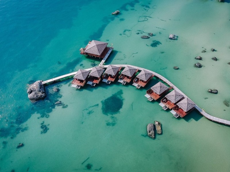 Rocky beach with clear waters in Phu Quoc, Vietnam