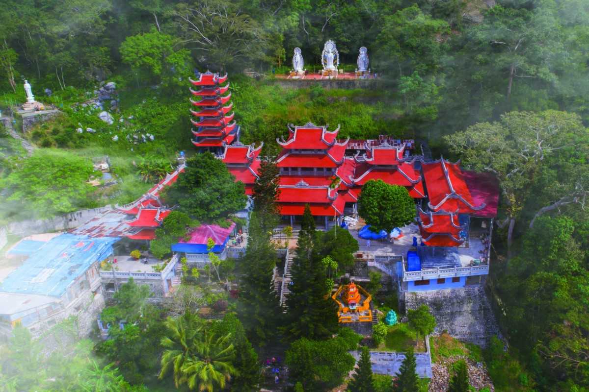 Ta Cu Mountain in Binh Thuan Province Ta Cu Mountain Pagoda surrounded by lush greenery in Binh Thuan Province
