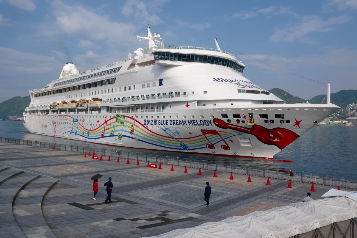 Blue Dream Melody cruise ship docked at Ha Long Port