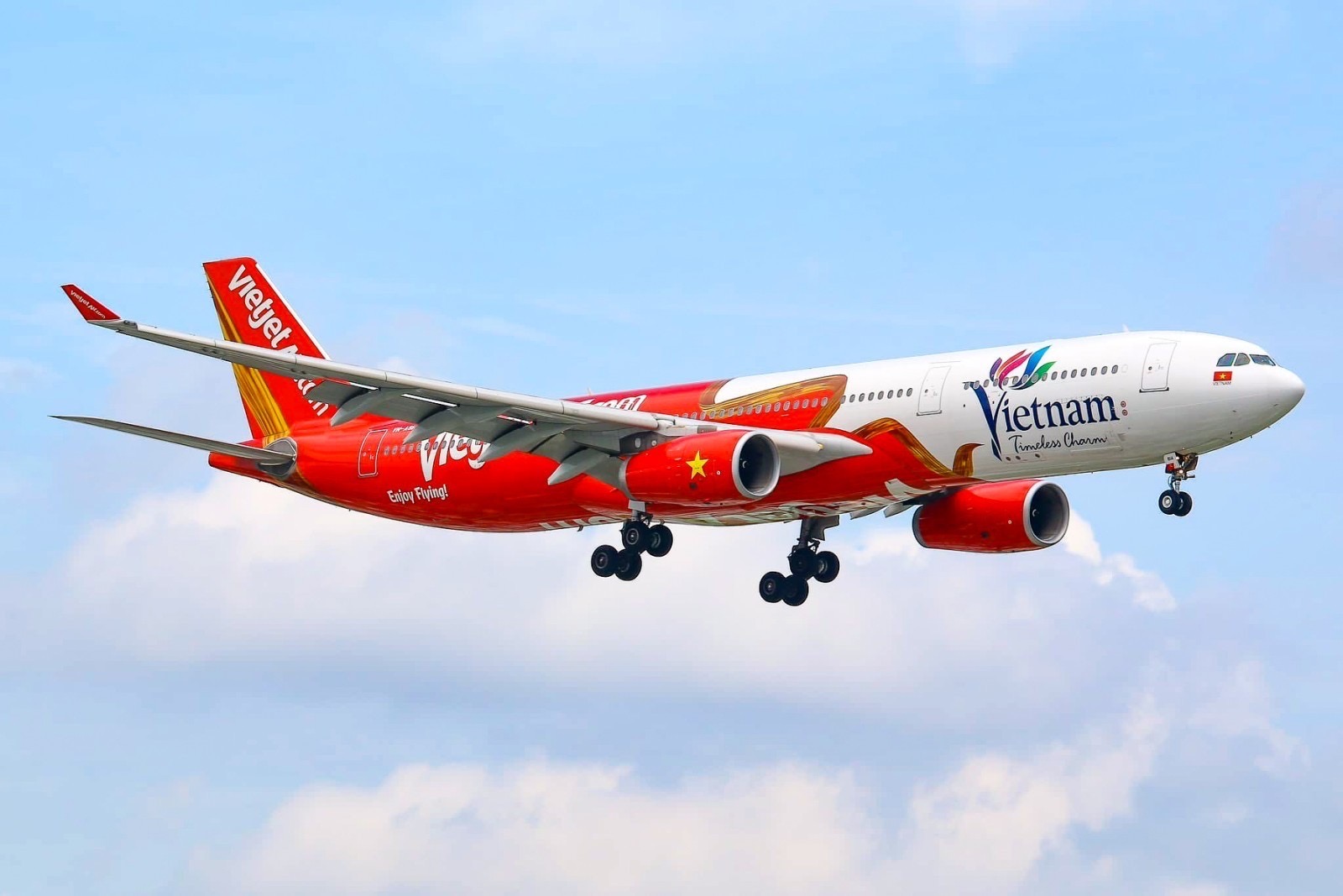 Vietjet Air aircraft with Vietnam branding