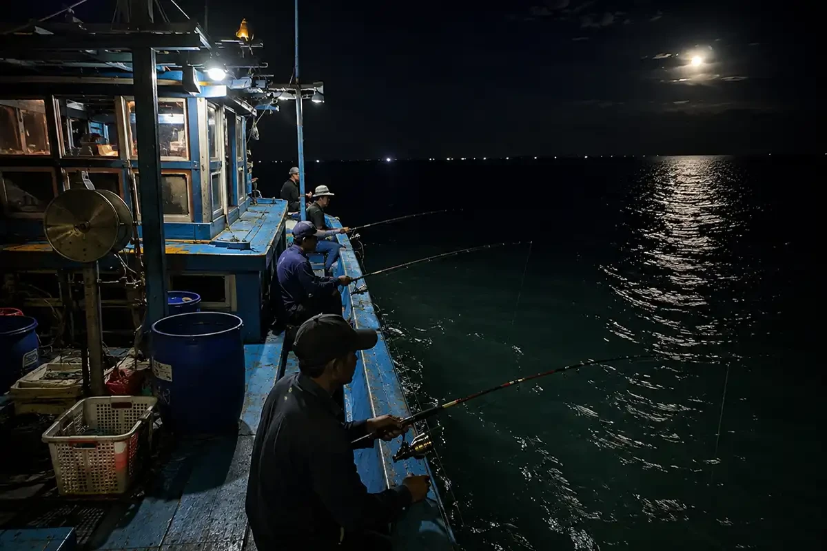 Night Squid Fishing Trip In Da Nang