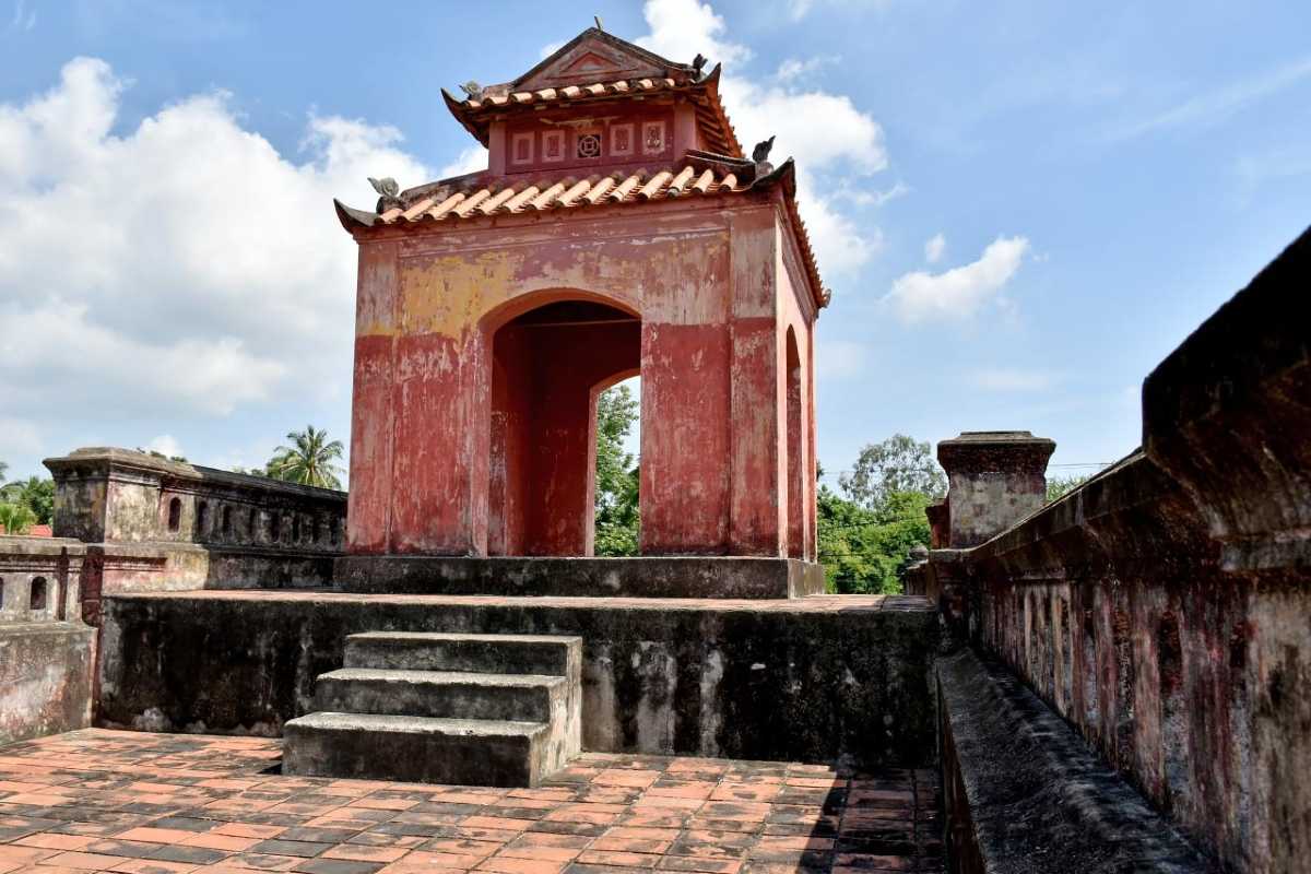 Stone fortification tower within Dien Khanh Citadel showcasing traditional construction